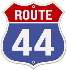 US Route 44 Road Sign vector illustration
