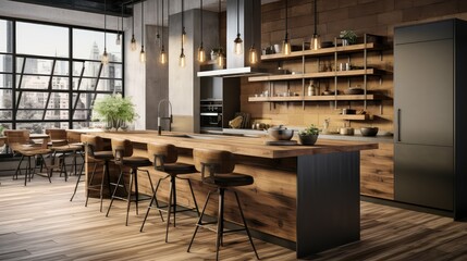 warm modern wood kitchen