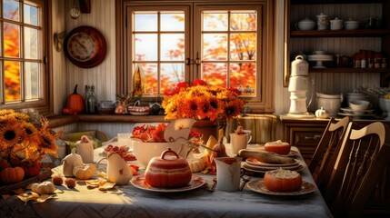 tablecloth kitchen thanksgiving