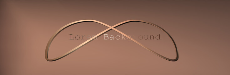 Abstract gold light circle. Vector luxury effect on light brown background. 