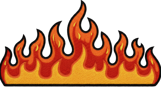 Stylized Fire Flames Design with Orange and Yellow Gradient Color