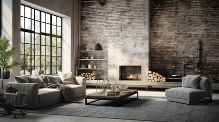 modern gray brick wall