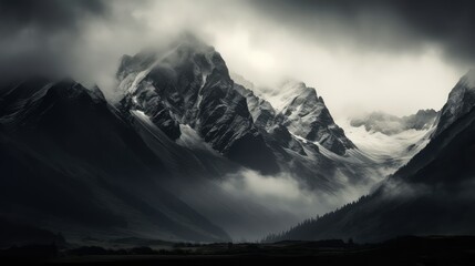 mysterious mountains black