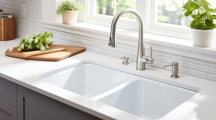composite white kitchen sink