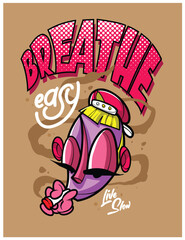 Trendy Casual Wear Illustration for T-Shirts Chill and Relaxed Graphic Artwork poster