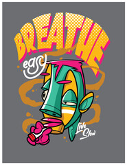 Trendy Casual Wear Illustration for T-Shirts Chill and Relaxed Graphic Artwork poster