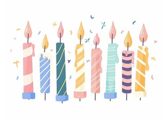 A Collection of Colorful Candles in Various Shapes and Sizes