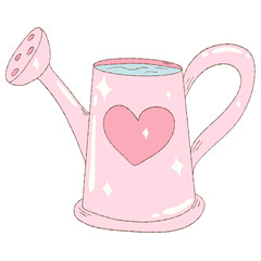 Hand painted watercolor watering can