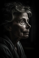 A Portrait of a Woman in Her 60s with a Serious Expression