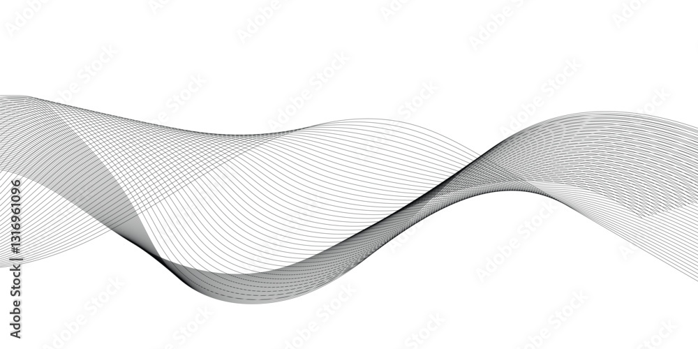 Poster abstract wavy grey lines stream element for design on white background. you can use for web, wallpap