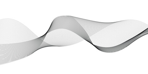 Fototapeta premium Abstract wavy grey lines stream element for design on white background. You can use for Web, Wallpaper, Template, Desktop background, Business banner, poster design.