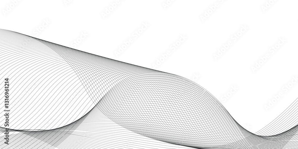 Poster abstract wavy grey lines stream element for design on white background. you can use for web, wallpap