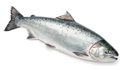 Obraz premium Silver salmon isolated on white background