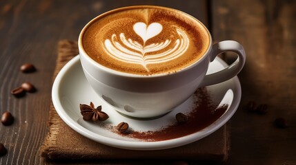 Fototapeta premium cappuccino coffee valentine