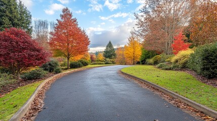 Picturesque country estate with a long tree-lined driveway.