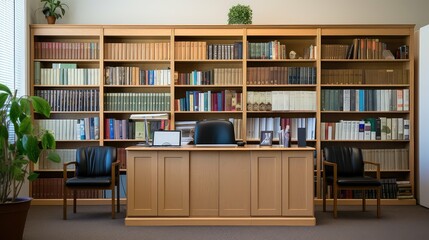 glass bookshelf office
