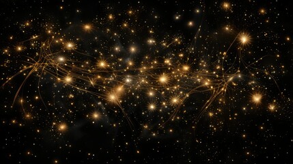 Obraz premium gold kaleidoscope black background