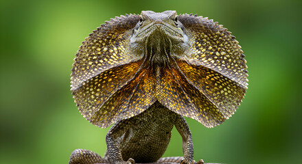 Frilled Lizard Displaying Its Frill