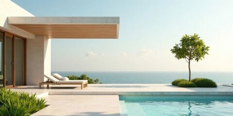 Serene Coastal Residence with Infinity Pool and Minimalist Design Featuring Expansive Ocean Views