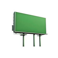 Obraz premium Blank Green Billboard Mockup Isolated on Transparent Background