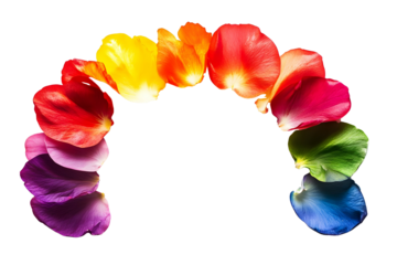 flower petals flying isolated on transparent background