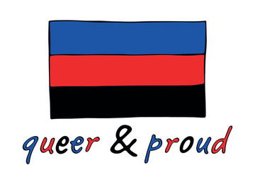 Colorful Polyamory pride flag Happy pride day LGBTQ community Pride Month Vector hand drawn doodle for posters, stickers, logo, cards