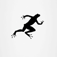 Naklejka premium Minimalist Silhouettes of Jumping Frogs Isolated on White Background