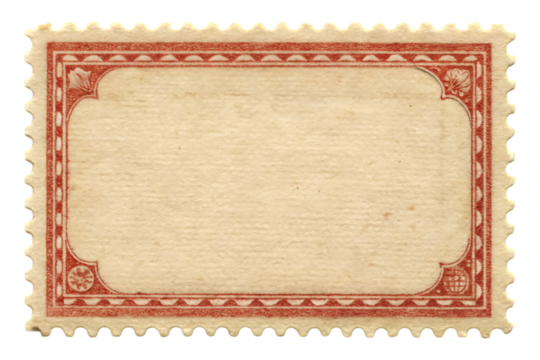 Postage Stamp Blank Template on transparent background 