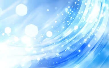 Abstract blue light wave background with bokeh.