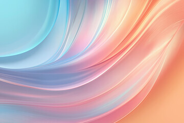 Fototapeta premium Pastel abstract wallpaper design with a flowing, smooth gradient of colors. It features a blend of soft pink, peach, and blue tones, creating a calming and visually appealing effect