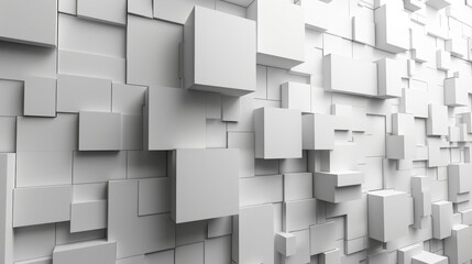 Abstract Background with Overlapping White Squares in Clean Lines and Minimalist Composition