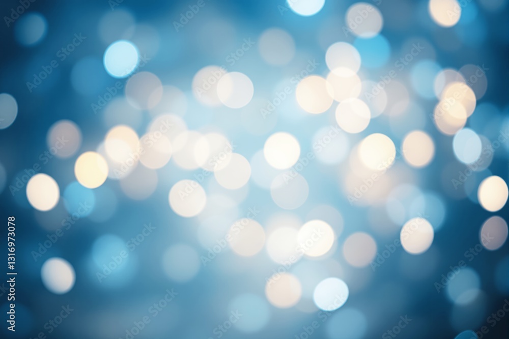 Poster abstract light bokeh on blue background.