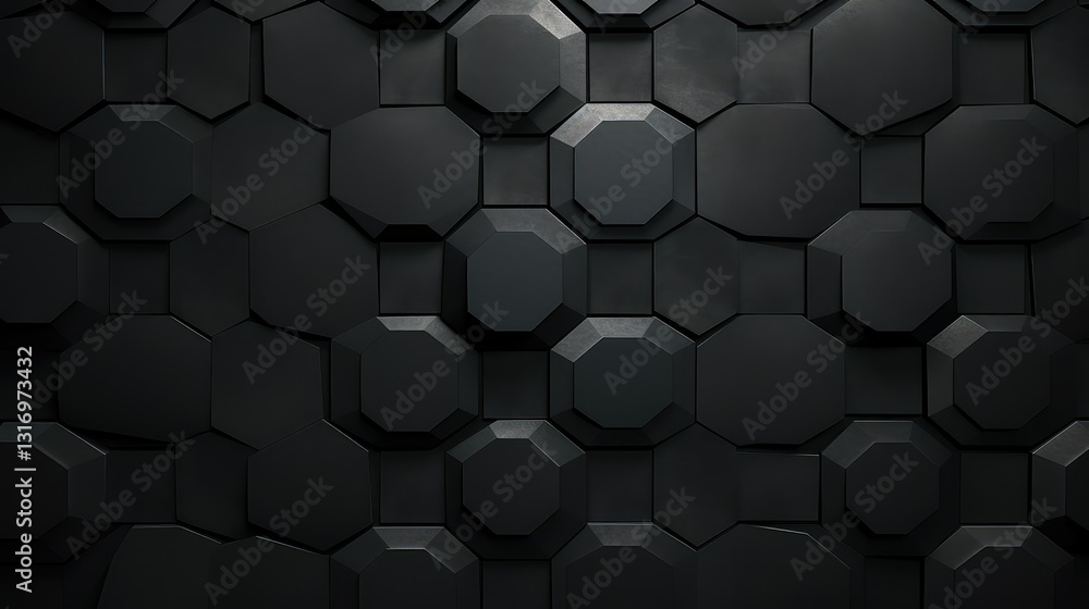 Poster design hexagon background pattern black