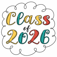 Blue-Themed Graduation Class of 2026 Illustra