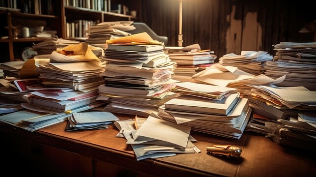 scttered files on a desk