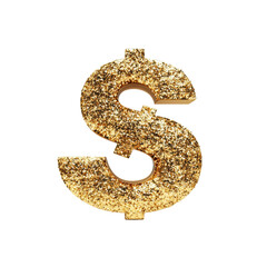 Glittering Gold Dollar Sign Symbol