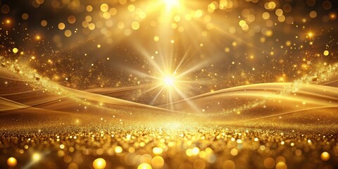 Luxurious golden abstract background with glowing light effect , glowing, high-end,  glowing, high-end, heavenly