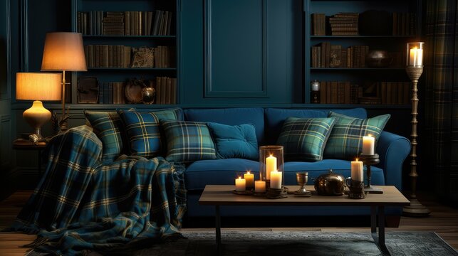plaid blue green tartan