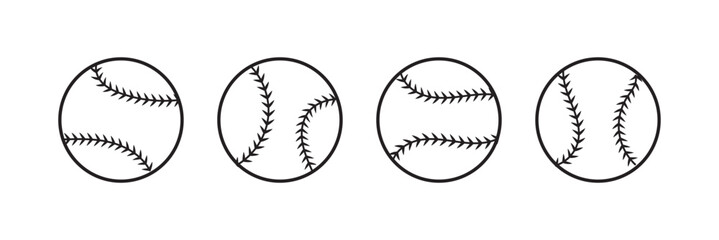 Baseball ball icon symbol. Vector illustration