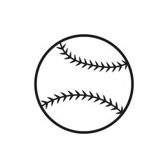 Minimalist Baseball Icon Set, A collection of three baseball icons in simple line art style, representing sports, recreation, and team activities in a clean design.