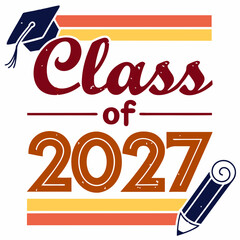 High-Quality Class of 2027 School Spirit Sticker
