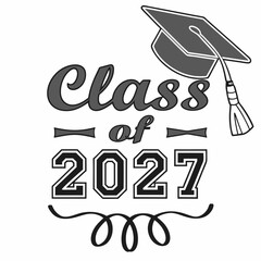 High-Quality Class of 2027 Graduation Cap Log
