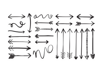 set of hand drawn arrows vector