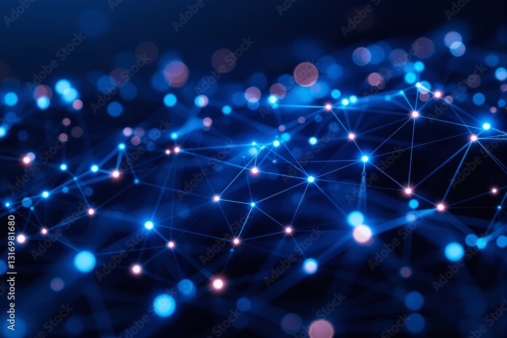 Poster Abstract network of interconnected nodes and lines.
