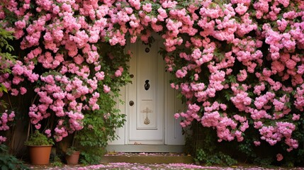 Fototapeta premium door flowers doors
