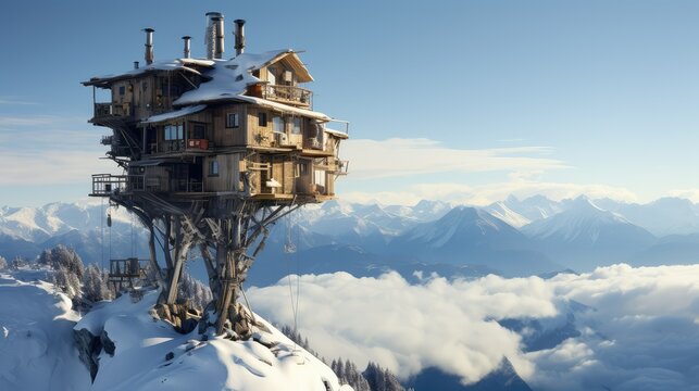 remote house on stilts