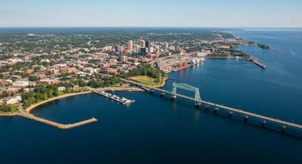 Naklejka premium aerial view of Duluth, Minnesota