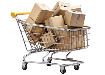 shopping cart with boxes