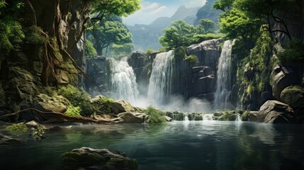 frothy landscape with water