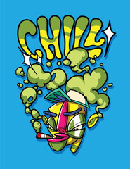 Hand-Drawn Chill and Cozy T-Shirt Illustration